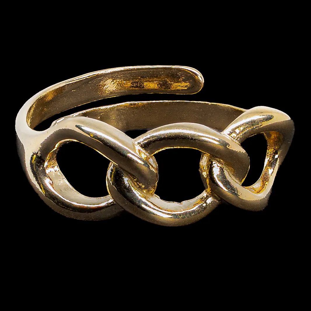 Prsten Link - Zlatni - prsten od 925 srebra i rodijuma - glavni prikaz | Statement Srebro Beograd