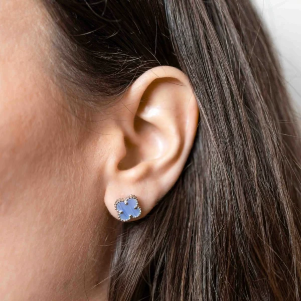 Minđuše Lila Kalcedon Tref